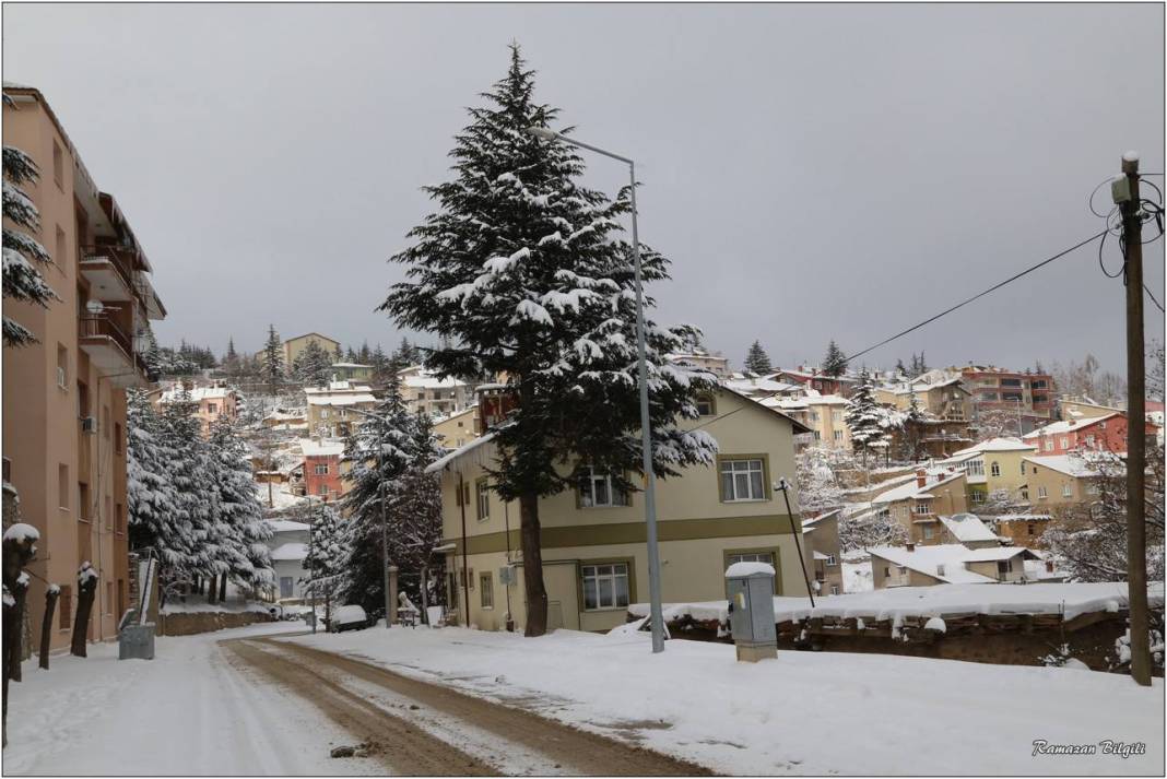 Konya’nın karla kaplı ilçesinden kartpostallık kareler 26